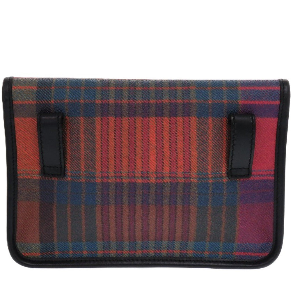 新品同様 エトロ チェック 1N379 PVC レザー マルチカラー 1449 ショルダーバッグ【中古】ETRO