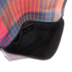 新品同様 エトロ チェック 1N379 PVC レザー マルチカラー 1449 ショルダーバッグ【中古】ETRO