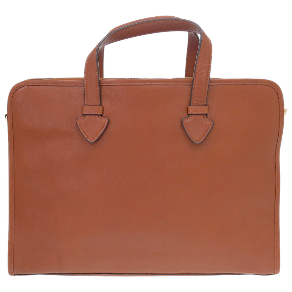 美品 ロエベ ブリーフケース ヘリテージ 2way D61002 レザー ブラウン 茶 ビジネスバッグ 1450【中古】LOEWE