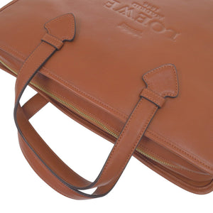 美品 ロエベ ブリーフケース ヘリテージ 2way D61002 レザー ブラウン 茶 ビジネスバッグ 1450【中古】LOEWE