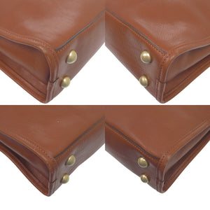 美品 ロエベ ブリーフケース ヘリテージ 2way D61002 レザー ブラウン 茶 ビジネスバッグ 1450【中古】LOEWE