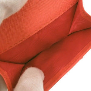 サルヴァトーレフェラガモ ヴァラリボン 22A926 レザー オレンジ 二つ折り財布 1453【中古】Salvatore Ferragamo