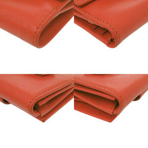 サルヴァトーレフェラガモ ヴァラリボン 22A926 レザー オレンジ 二つ折り財布 1453【中古】Salvatore Ferragamo