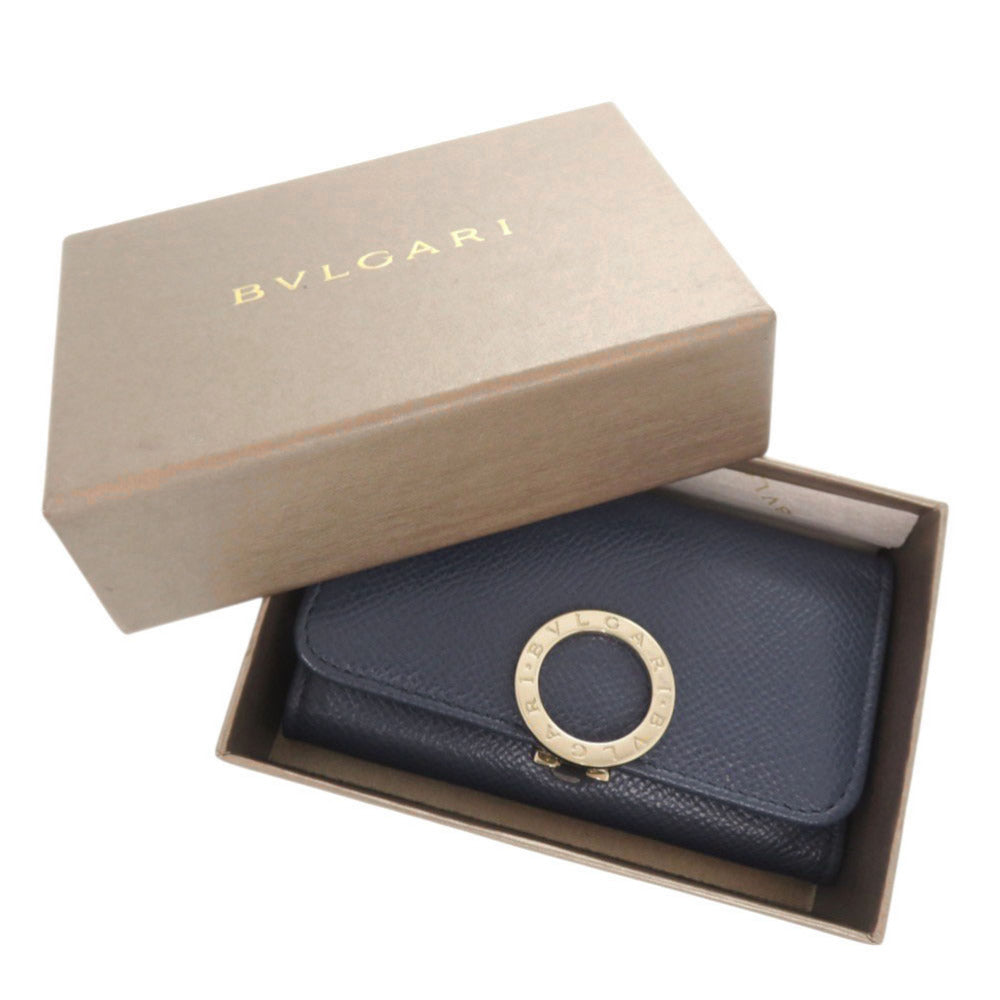 美品 ブルガリ レザー ブルー系 6連 キーケース 青 1469【中古】BVLGARI メンズ
