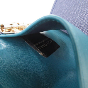 美品 ブルガリ レザー ブルー系 6連 キーケース 青 1469【中古】BVLGARI メンズ