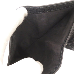 未使用品 プラダ トライアングルロゴ サフィアーノレザー ブラック 二つ折り財布 黒 1484【中古】PRADA