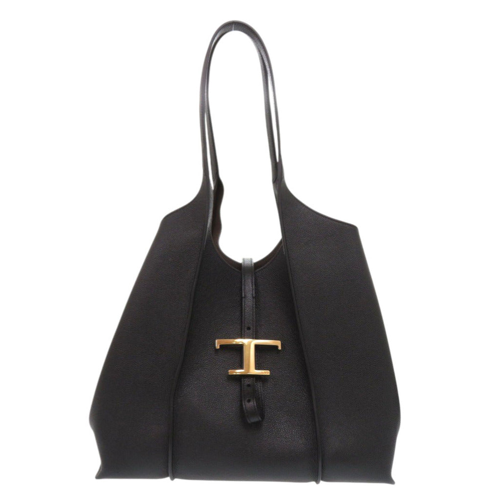 新品同様 トッズ Tタイムレス スモール XBWTSBA0200Q8EB レザー ブラック ハンドバッグ 黒 1496【中古】TOD’S