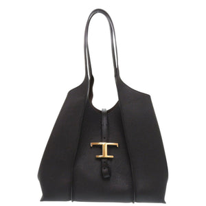新品同様 トッズ Tタイムレス スモール XBWTSBA0200Q8EB レザー ブラック ハンドバッグ 黒 1496【中古】TOD’S
