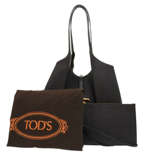 新品同様 トッズ Tタイムレス スモール XBWTSBA0200Q8EB レザー ブラック ハンドバッグ 黒 1496【中古】TOD’S