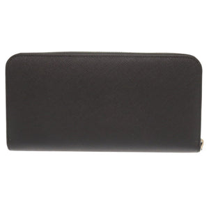 新品同様 プラダ サフィアーノレザー ブラック ラウンドファスナー 長財布 黒 1506【中古】PRADA メンズ