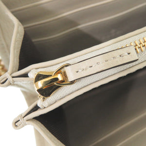 新品同様 グッチ チェーンウォレット ブロンディ 725219 レザー ホワイト 二つ折り財布 白 1508【中古】GUCCI