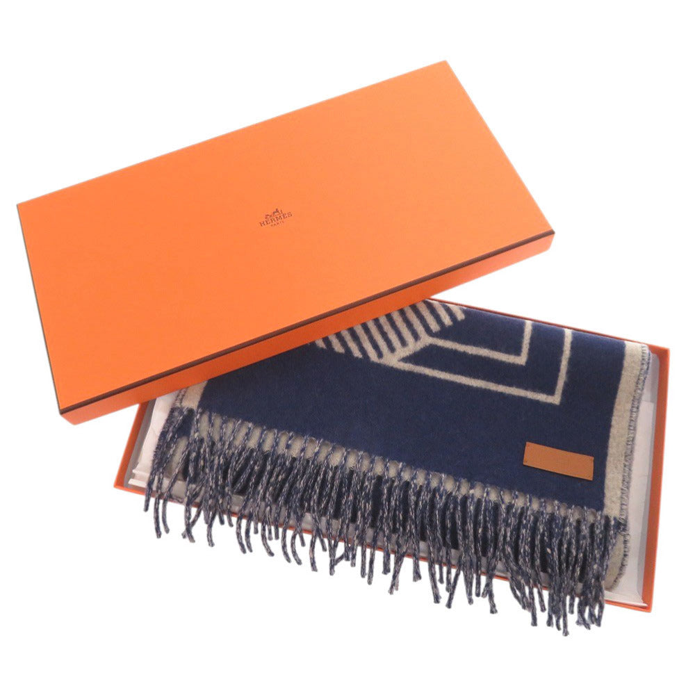 未使用品 エルメス レトル オ カレ カシミヤ アンクル ベージュ シネ マフラー 1512【中古】HERMES