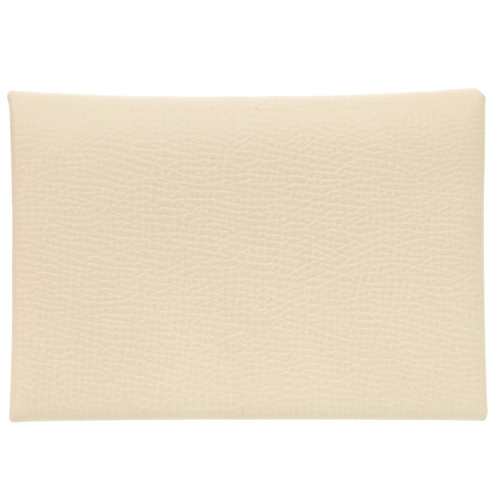 未使用 エルメス カルヴィデュオ ヴォーエプソン ナタ シルバー金具 U刻印(2022年製) コインケース 財布 白 1524【中古】HERMES