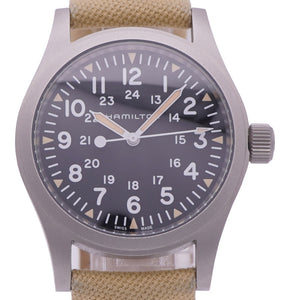 新品同様 ハミルトン カーキ フィールド メカニカル H694390 手巻き 腕時計 SS/キャンバス ブラック 黒文字盤 1531【中古】HAMILTON メンズ