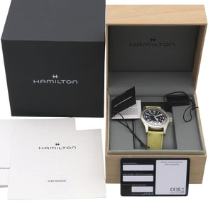 新品同様 ハミルトン カーキ フィールド メカニカル H694390 手巻き 腕時計 SS/キャンバス ブラック 黒文字盤 1531【中古】HAMILTON メンズ