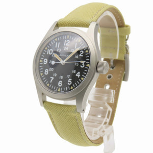 新品同様 ハミルトン カーキ フィールド メカニカル H694390 手巻き 腕時計 SS/キャンバス ブラック 黒文字盤 1531【中古】HAMILTON メンズ