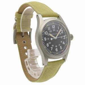 新品同様 ハミルトン カーキ フィールド メカニカル H694390 手巻き 腕時計 SS/キャンバス ブラック 黒文字盤 1531【中古】HAMILTON メンズ