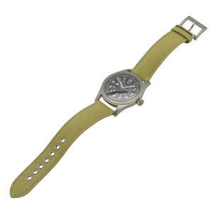 新品同様 ハミルトン カーキ フィールド メカニカル H694390 手巻き 腕時計 SS/キャンバス ブラック 黒文字盤 1531【中古】HAMILTON メンズ