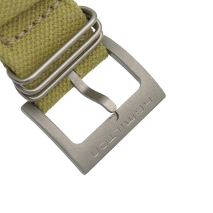 新品同様 ハミルトン カーキ フィールド メカニカル H694390 手巻き 腕時計 SS/キャンバス ブラック 黒文字盤 1531【中古】HAMILTON メンズ