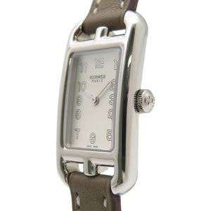 新品同様 エルメス ナンタケット NA2.110 クオーツ 腕時計 SS / レザー シルバー 1534【中古】HERMES レディース