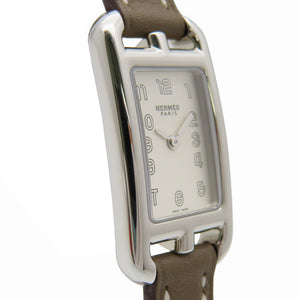 新品同様 エルメス ナンタケット NA2.110 クオーツ 腕時計 SS / レザー シルバー 1534【中古】HERMES レディース