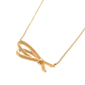 新品同様 ティファニー ボウ K18PG 750PG ダイヤモンド ピンクゴールド ネックレス ジュエリー 1551【中古】TIFFANY&Co.