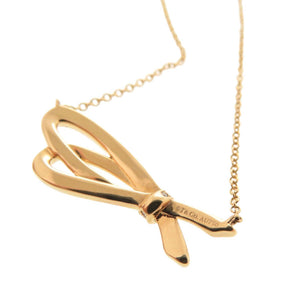 新品同様 ティファニー ボウ K18PG 750PG ダイヤモンド ピンクゴールド ネックレス ジュエリー 1551【中古】TIFFANY&Co.