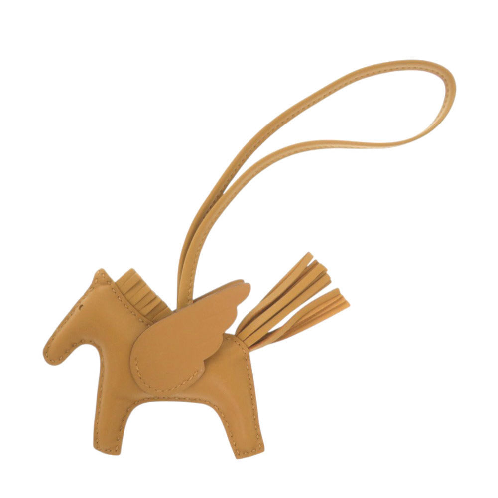 新品同様 エルメス ロデオペガサスPM アニューミロ セサミ B刻印(2023年製) バッグチャーム キーホルダー 1556【中古】HERMES