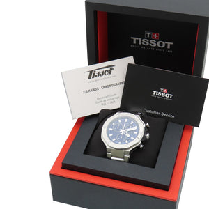 新品同様 ティソ Tレース T141417B クオーツ 腕時計 ステンレススチール ブルー 青文字盤 1559【中古】TISSOT メンズ