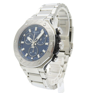 新品同様 ティソ Tレース T141417B クオーツ 腕時計 ステンレススチール ブルー 青文字盤 1559【中古】TISSOT メンズ