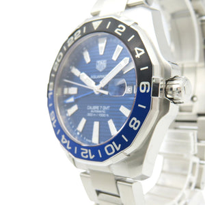 美品 タグホイヤー アクアレーサー キャリバー7 WAY201T.BA0927 自動巻き 腕時計 SS ブルー/ブラック 青文字盤 1560【中古】TAG HEUER メンズ