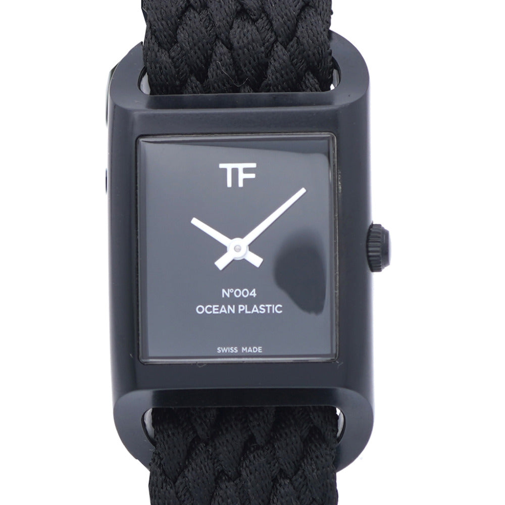 未使用 トムフォード N.004 オーシャンプラスチック タイムピース TFT004001 クオーツ 腕時計 プラスチック ブラック 黒 1562【中古】TOM FORD メンズ