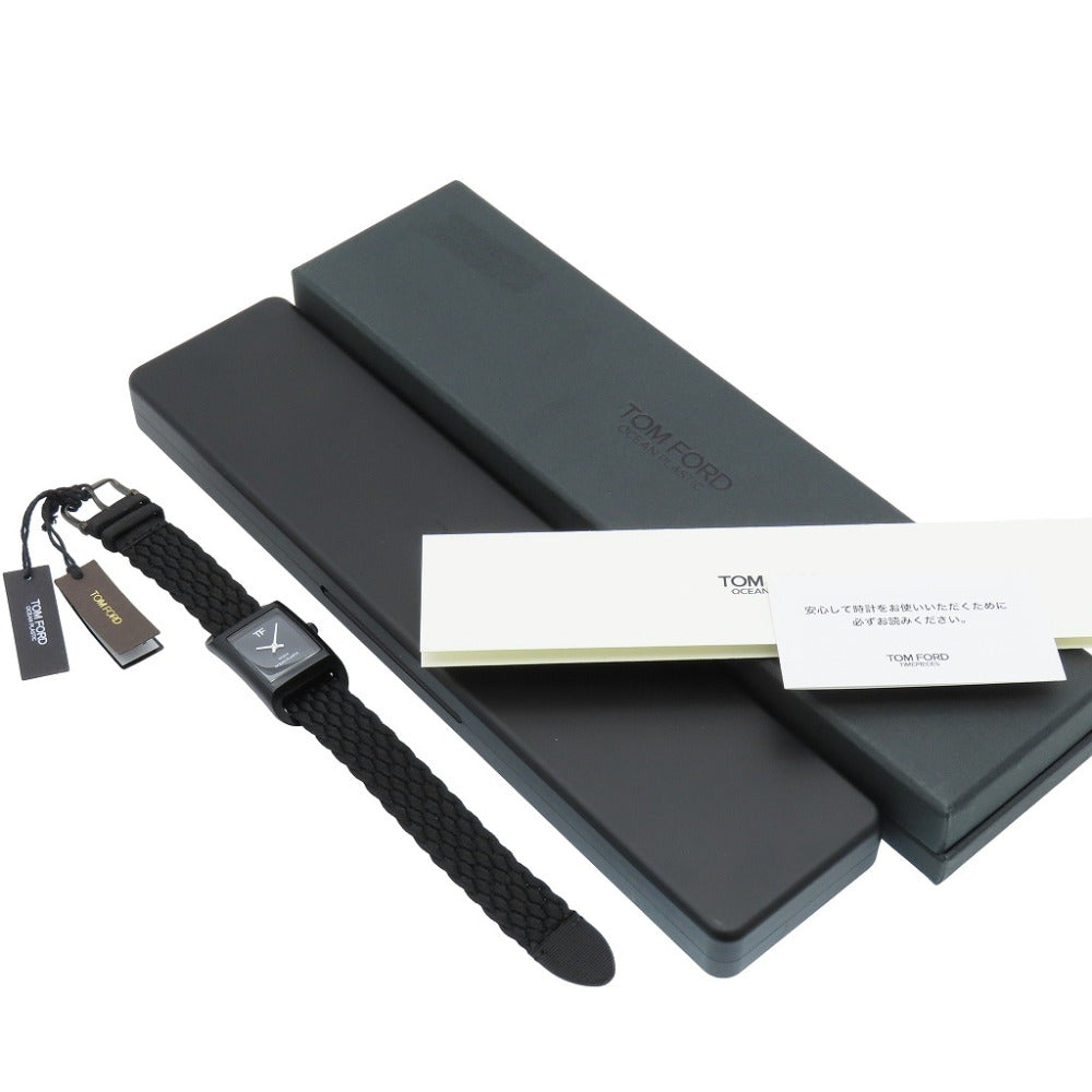 未使用 トムフォード N.004 オーシャンプラスチック タイムピース TFT004001 クオーツ 腕時計 プラスチック ブラック 黒 1562【中古】TOM FORD メンズ