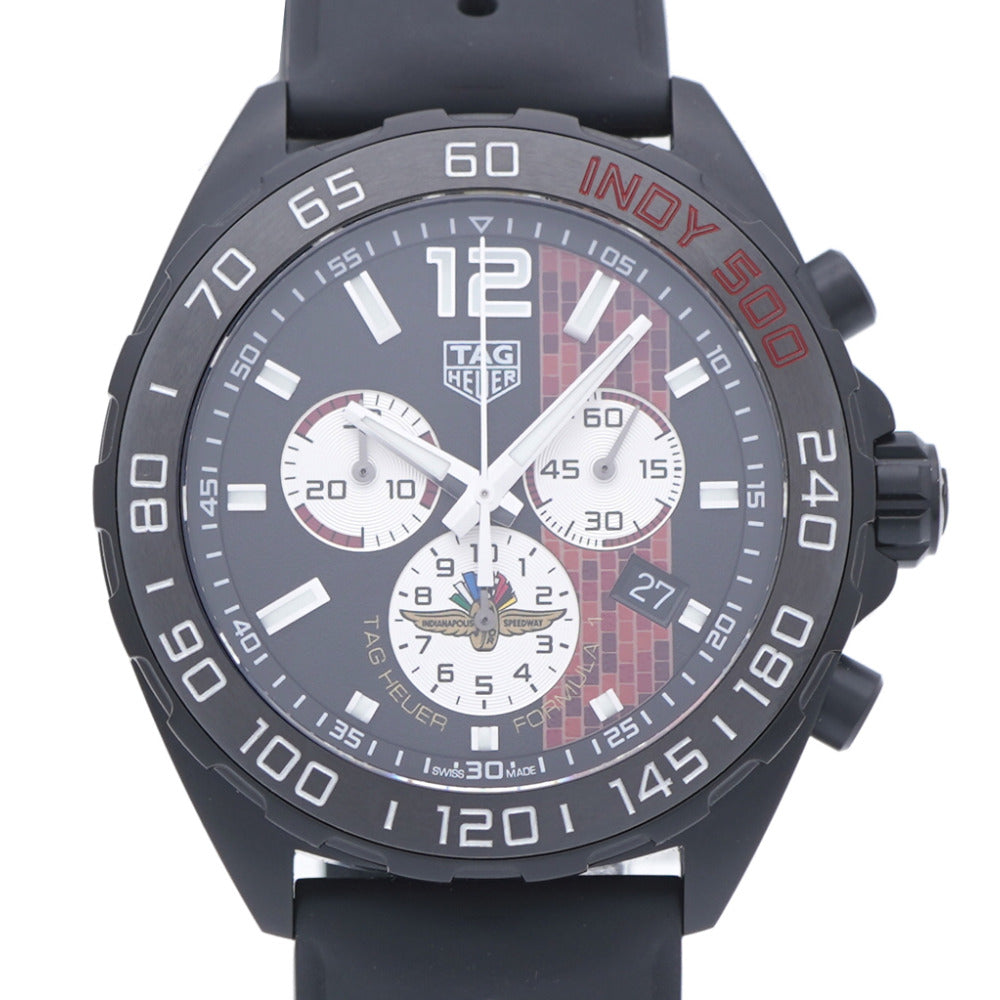 新品同様 タグホイヤー フォーミュラ1 インディ500 限定 CAZ101AD.FT8024 クオーツ 腕時計 SS/ラバー ブラック 黒文字盤 1573【中古】TAG HEUER メンズ