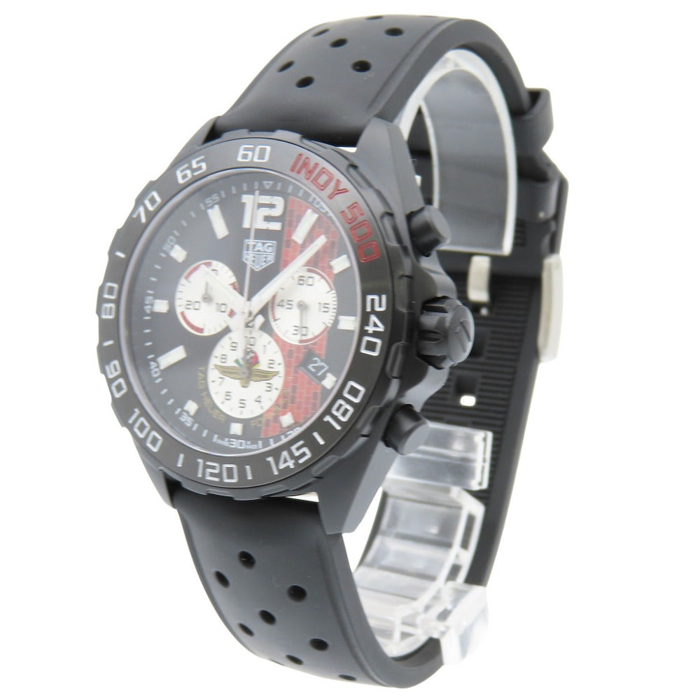 新品同様 タグホイヤー フォーミュラ1 インディ500 限定 CAZ101AD.FT8024 クオーツ 腕時計 SS/ラバー ブラック 黒文字盤 1573【中古】TAG HEUER メンズ