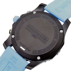 新品同様 ブライトリング エンデュランス プロ 44 X82310 自動巻き 腕時計 ブライトライト/ラバー ブラック ライトブルー 黒文字盤 1574【中古】BREITLING メンズ