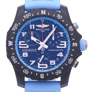 新品同様 ブライトリング エンデュランス プロ 44 X82310 自動巻き 腕時計 ブライトライト/ラバー ブラック ライトブルー 黒文字盤 1574【中古】BREITLING メンズ