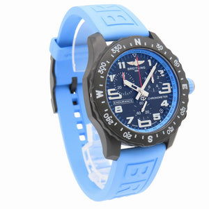 新品同様 ブライトリング エンデュランス プロ 44 X82310 自動巻き 腕時計 ブライトライト/ラバー ブラック ライトブルー 黒文字盤 1574【中古】BREITLING メンズ