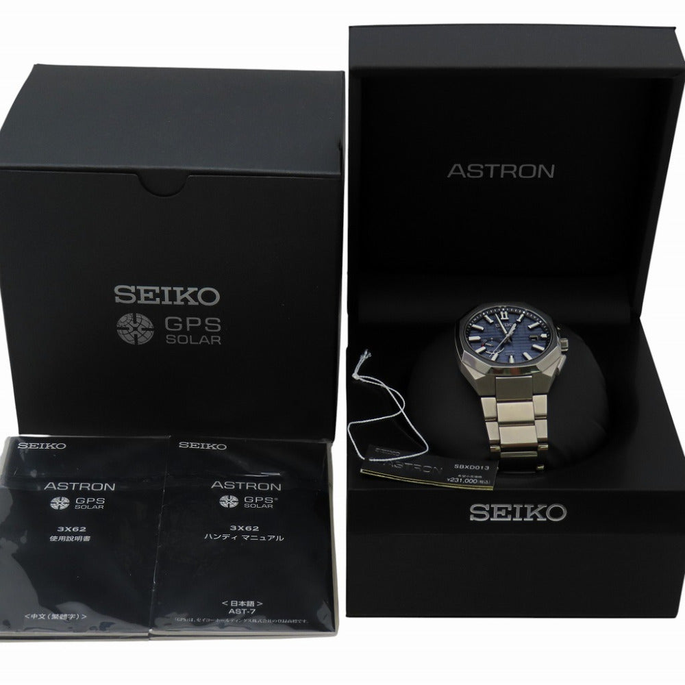 美品 セイコー アストロン ネクスター SBXD013 / 3X62-0AA0 電波ソーラーGPS 腕時計 チタン ネイビー 1578【中古】SEIKO メンズ