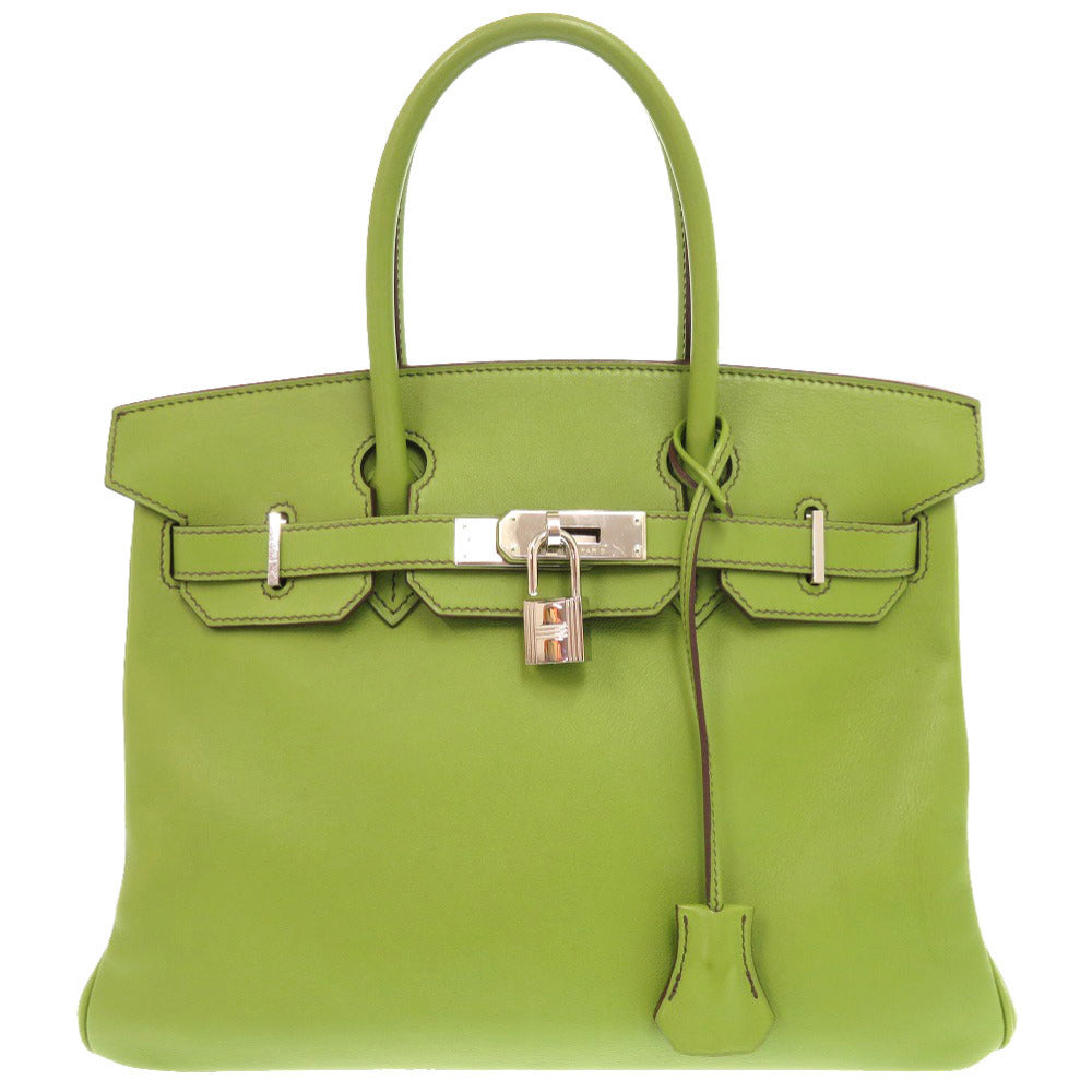 美品 エルメス バーキン30 ヴォースイフト アニスグリーン シルバー金具 □K刻印 ハンドバッグ 緑 1582 【中古】 HERMES