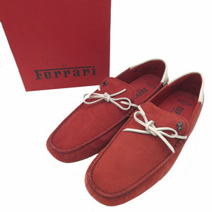 美品 トッズ フェラーリ Ferrari ゴンミーニ デッキシューズ モカシン ドライビングシューズ CITY GOMMINO LACCETTO ENK BIANCO ROSSO ARA XXM04E0EE50PUY S800 スウェード 1601【中古】TOD’S