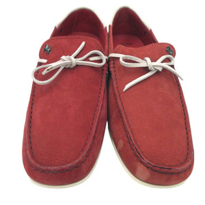 美品 トッズ フェラーリ Ferrari ゴンミーニ デッキシューズ モカシン ドライビングシューズ CITY GOMMINO LACCETTO ENK BIANCO ROSSO ARA XXM04E0EE50PUY S800 スウェード 1601【中古】TOD’S