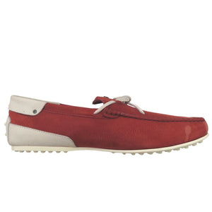 美品 トッズ フェラーリ Ferrari ゴンミーニ デッキシューズ モカシン ドライビングシューズ CITY GOMMINO LACCETTO ENK BIANCO ROSSO ARA XXM04E0EE50PUY S800 スウェード 1601【中古】TOD’S