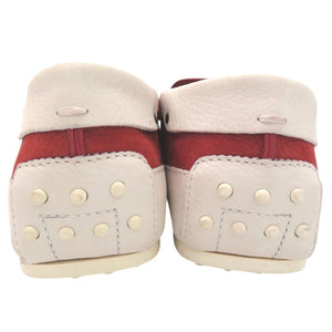 美品 トッズ フェラーリ Ferrari ゴンミーニ デッキシューズ モカシン ドライビングシューズ CITY GOMMINO LACCETTO ENK BIANCO ROSSO ARA XXM04E0EE50PUY S800 スウェード 1601【中古】TOD’S