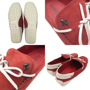 美品 トッズ フェラーリ Ferrari ゴンミーニ デッキシューズ モカシン ドライビングシューズ CITY GOMMINO LACCETTO ENK BIANCO ROSSO ARA XXM04E0EE50PUY S800 スウェード 1601【中古】TOD’S