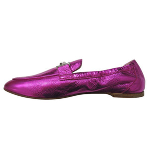 トッズ T TIMELESS Tタイムレス ダブルT ローファー XXW79A0X010YF3 レザーシューズ メタリックレザー ピンク 1603【中古】TOD’S