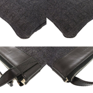 ブルガリ キャンバス レザー ネイビー系 ショルダーバッグ ポシェット 1610【中古】BVLGARI