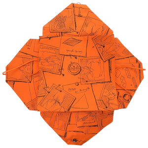 新品同様 エルメス スカーフケース シルク オレンジ 橙 その他小物 1612【中古】HERMES