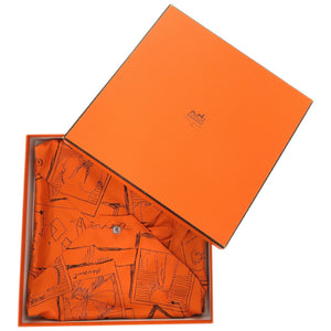 新品同様 エルメス スカーフケース シルク オレンジ 橙 その他小物 1612【中古】HERMES