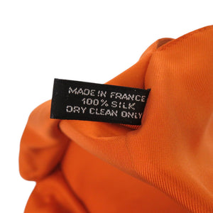新品同様 エルメス スカーフケース シルク オレンジ 橙 その他小物 1612【中古】HERMES
